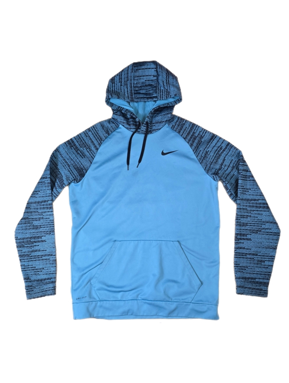 Nike Dri-FIT Therma Hoodie Mens XLT Big Tall Blue Logo Print Pullover 860483-449